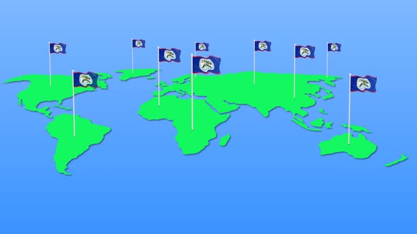 Flag Of Belize Around The World Flying Wave Animation