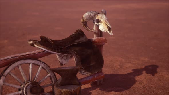 Horse Saddle on the Fence in Monument Valley