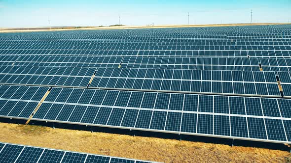 Field with a Solar Electric Plant Installed on It