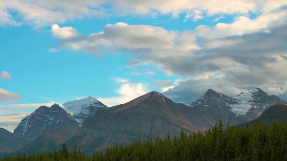 Timelapse of Clouds Moving Over Canadian Rocky Mountains in Banff National Park