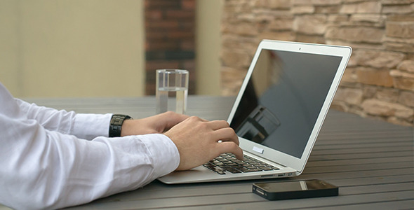 Businessman Working Outdoors