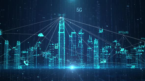 5g New Media Iot Social Network Connected To Technology Smart City