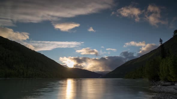 sunset lake water norway nature timelapse