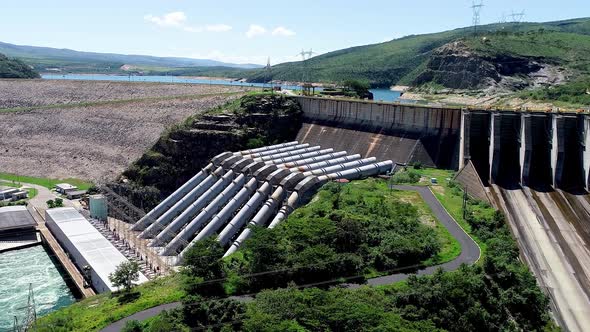 Brazilian Furnas hydroeletric dam for energy generation .