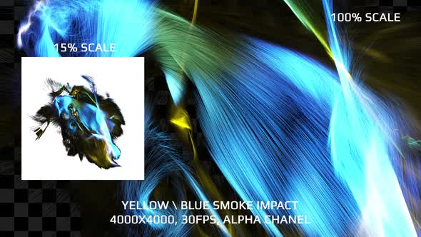 Yellow Blue Smoke Impact 3 - 4000x4000, Alpha alt