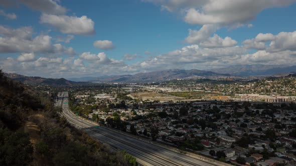 Time Lapse of clouds over Los Angeles Freeway