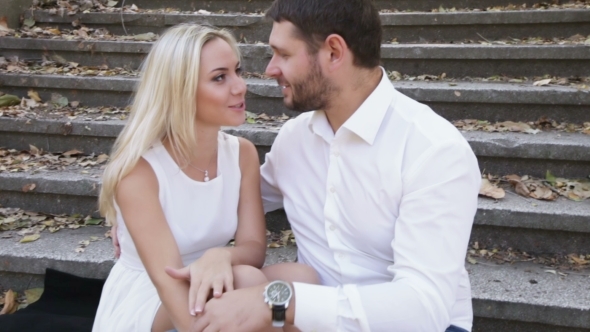 Couple On Ladder Touches alt