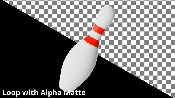 Floating Bowling Pin on Black with Alpha Matte alt
