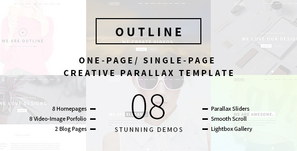Outline – Creative One Page/Single Page Portfolio