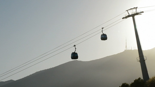Cable Car at Sunset