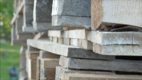 Tall and Big Wooden Ballets Piled up 