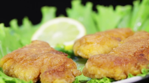 Fish Roe On Leaves Of Lettuce