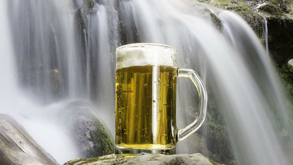 Beer Cooled In Waterfall Spring