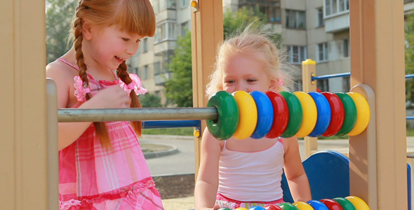 Girls Counting With Abacus