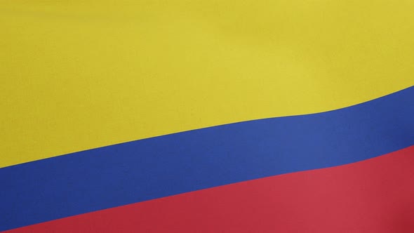 National Flag of Colombia Waving Original Size and Colors 3D Render Republic of Colombia Flag