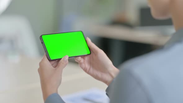 Woman Watching Smartphone with Chroma Screen