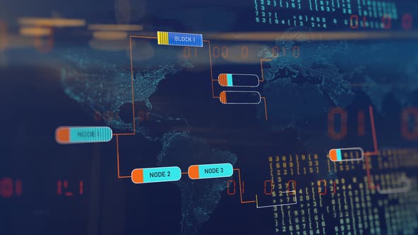 Programming code abstract technology flow chart