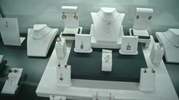 Jewelry Showcase in Luxury Shop