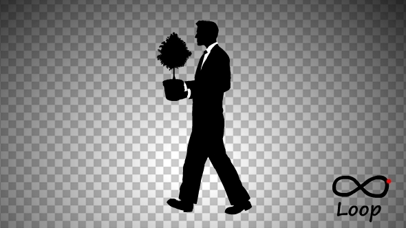 Businessman And Tree Silhouette 