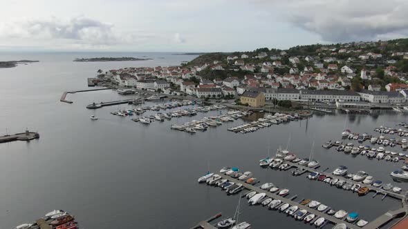 Aerial view of Risor city (Risor) in Norway