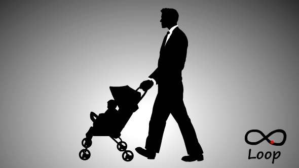 Dad Pushing Baby Cart alt