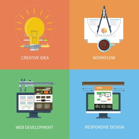 Idea, Design, Web Development, Workflow