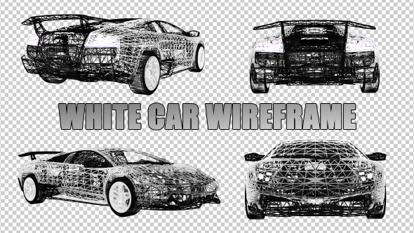 White Car Wireframe