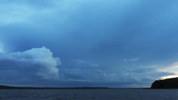 Approaching Storm On Lake After Sunset - 2