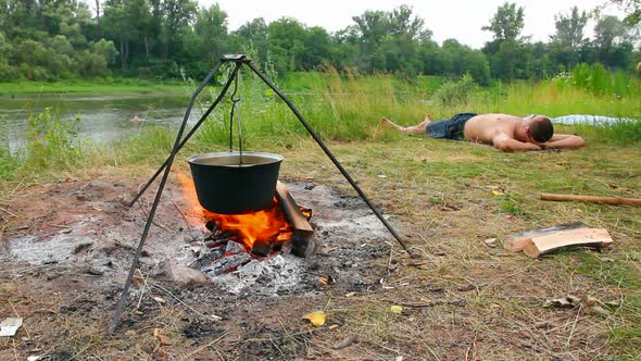 Camping - Kettle Over Campfire 2