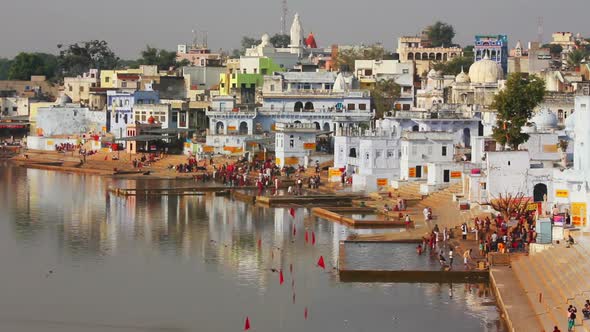 Ritual Bathing In Holy Lake Pushkar India - 2