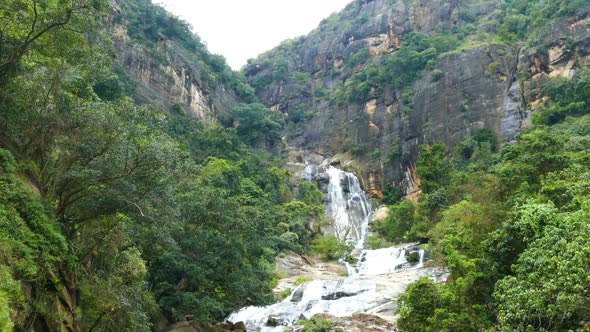 Waterfall Ella In Sri Lanka, Tilt View 1