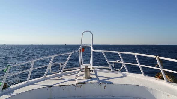 View On Yacht Bow Floating On Sea 2