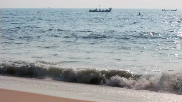 Fishermen Boats In Sea - Kerala India 2