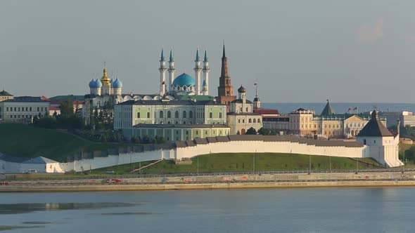 Kazan Kremlin  Reflection In River At Sunset - Russia alt