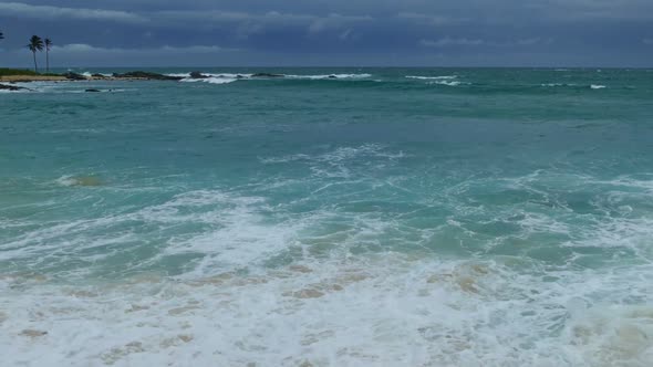 Sea Stormy Landscape Over Rocky Coastline In Indian Ocean 3