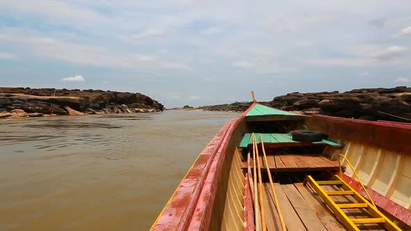 Big Boat For Transport On Maekhong River 1