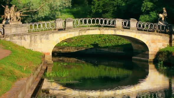 Centaurs Bridge In Pavlovsk Park St. Petersburg Russia