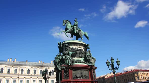 Nikolai Emperor Statue In St. Petersburg Russia -  In Motion