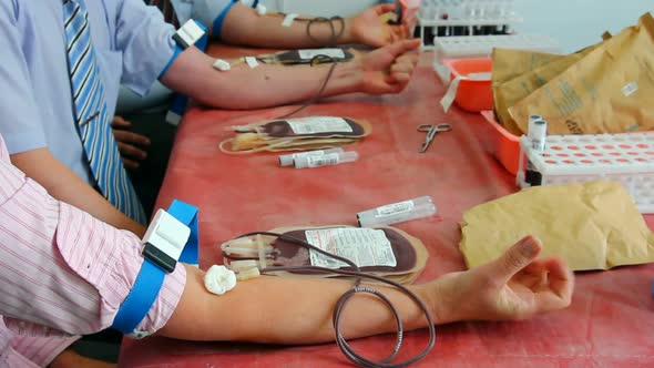 Blood Donors In Medicine Laboratory At Donation 1