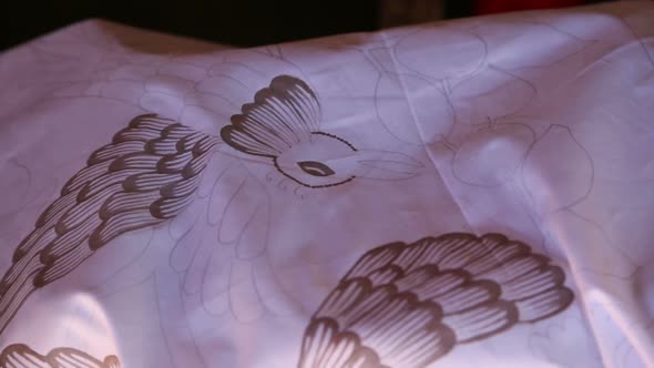 Hand Of A Woman Drawing On The Fabric - Sri Lanka 2