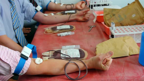 Blood Donors In Medicine Laboratory At Donation 2 alt