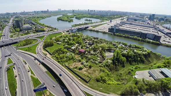 Aerial View Of A Freeway