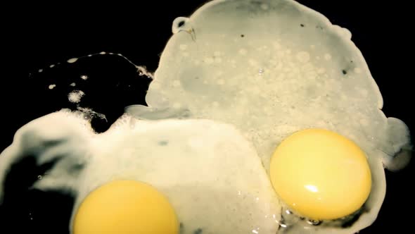 Fried Egg On Black Pan