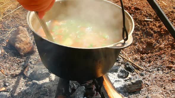 Kettle Over Campfire 2