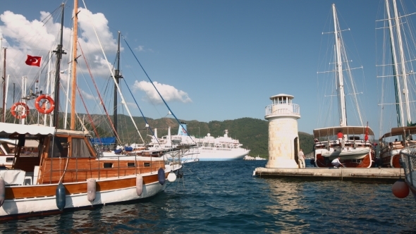 Cruise Ship In The Port Of Marmaris