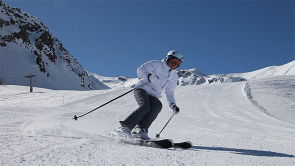 Skiing Downhill