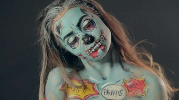 Horrific Zombie On a Black Background In The
