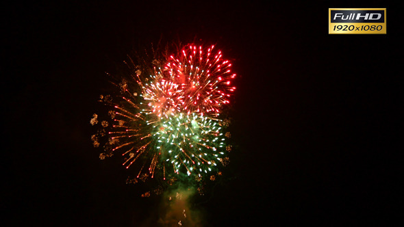 Colorful Fireworks at Night