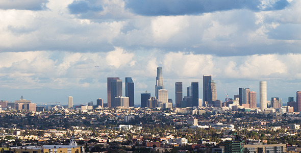 Storm Clouds Over Los Angeles Skyline