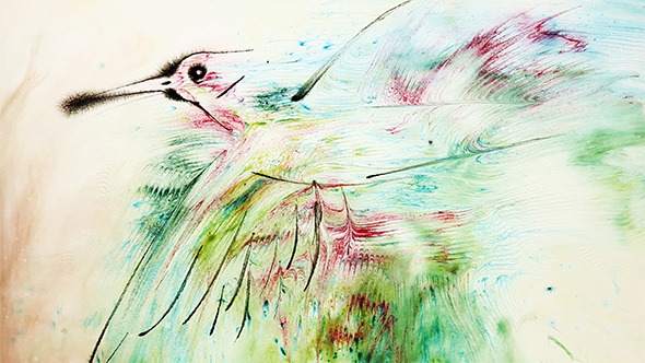 Water Painting Of a Bird